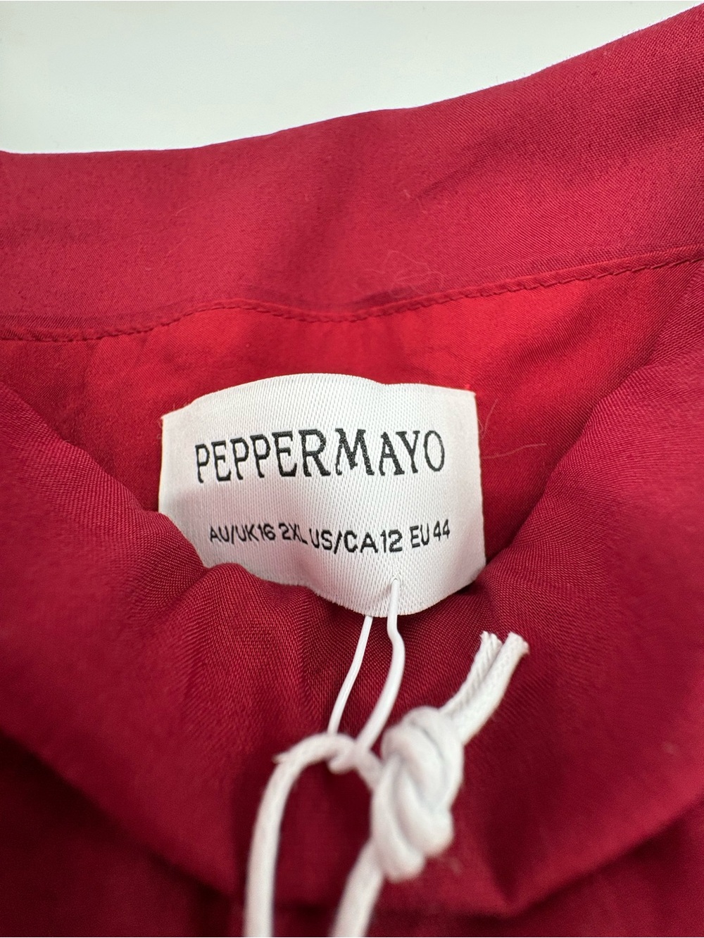 Peppermayo Carmel Mini Dress Merlot Red Strapless Ruched Drop Waist NWT US 12 - Picture 10 of 14